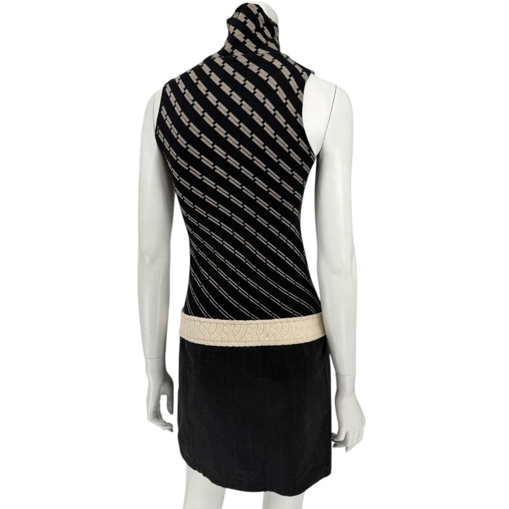 Custo Barcelona Sleeveless High-Neck Mixed-Media Mini Dress – Size 2 - Picture 10 of 16